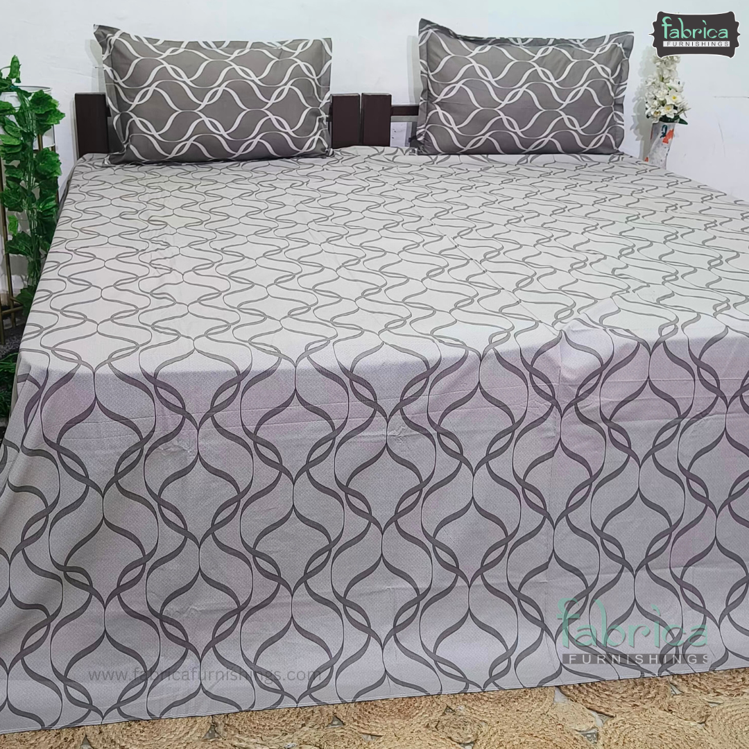 Petals Perra King Size Pure Cotton Printed Bedsheet Set