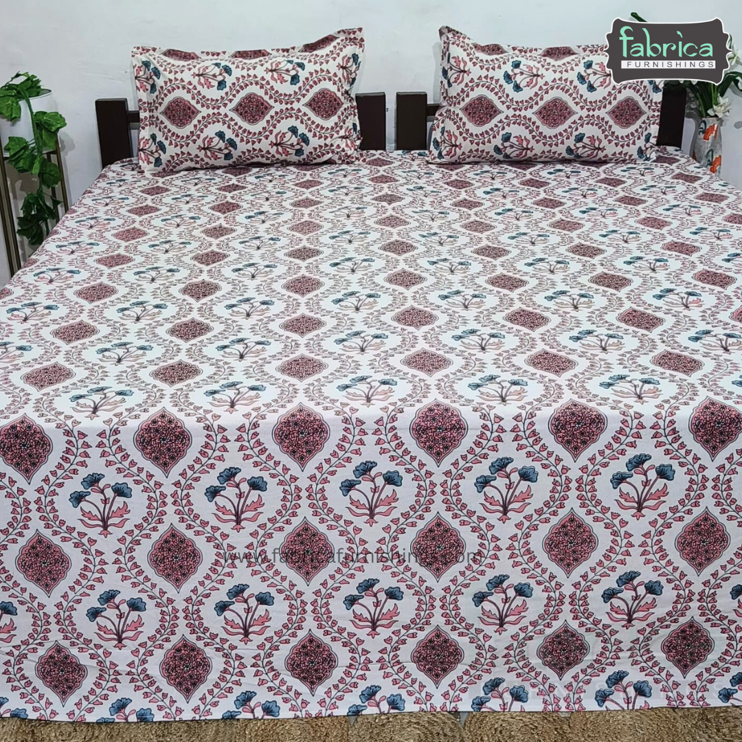 Sadabahar Anokhi Printed Pure Cotton King Size Bedsheet Set