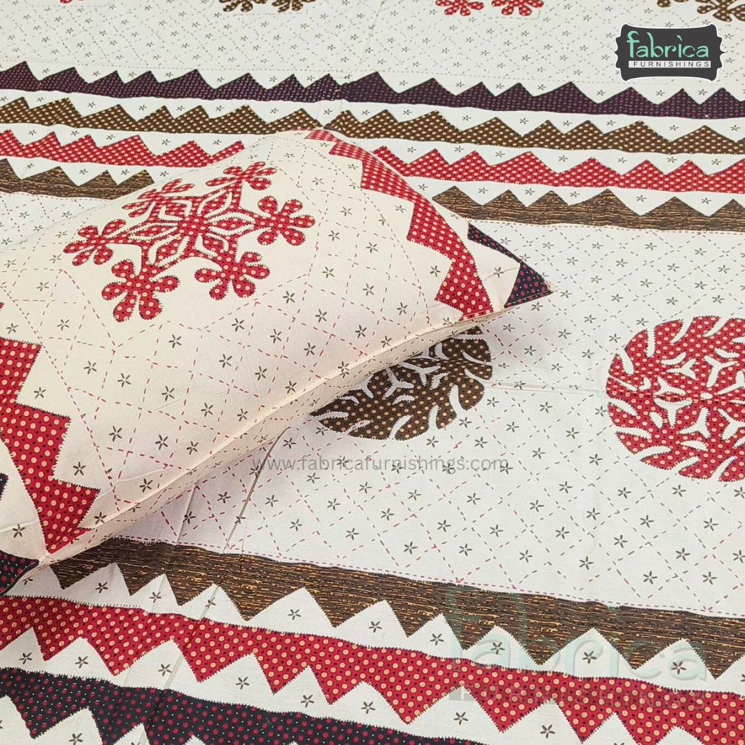 Gujri Traditional print pure cotton King Size Bedsheet