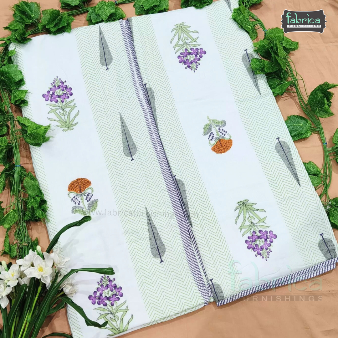 Golden Aura mul cotton single bed hand block printed dohar