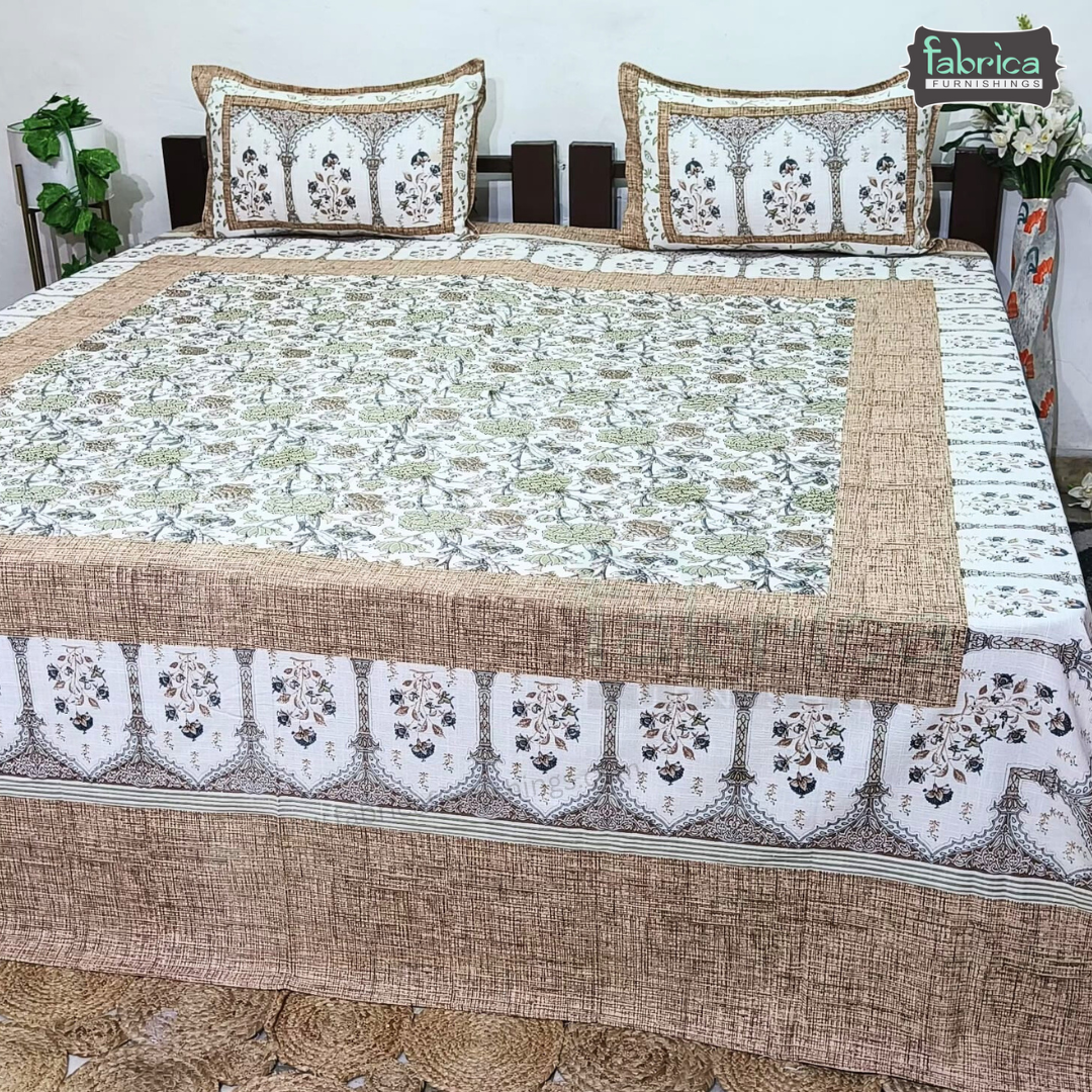 Rustic Dutch Hand block Printed Jute King Size Bedcovers