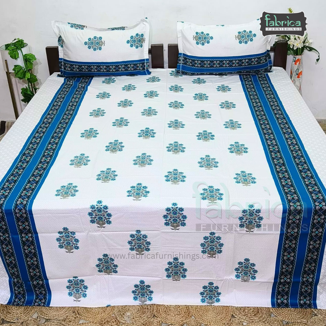 Fabby Decor Designer Pure Cotton Printed King Size Bed Sheets