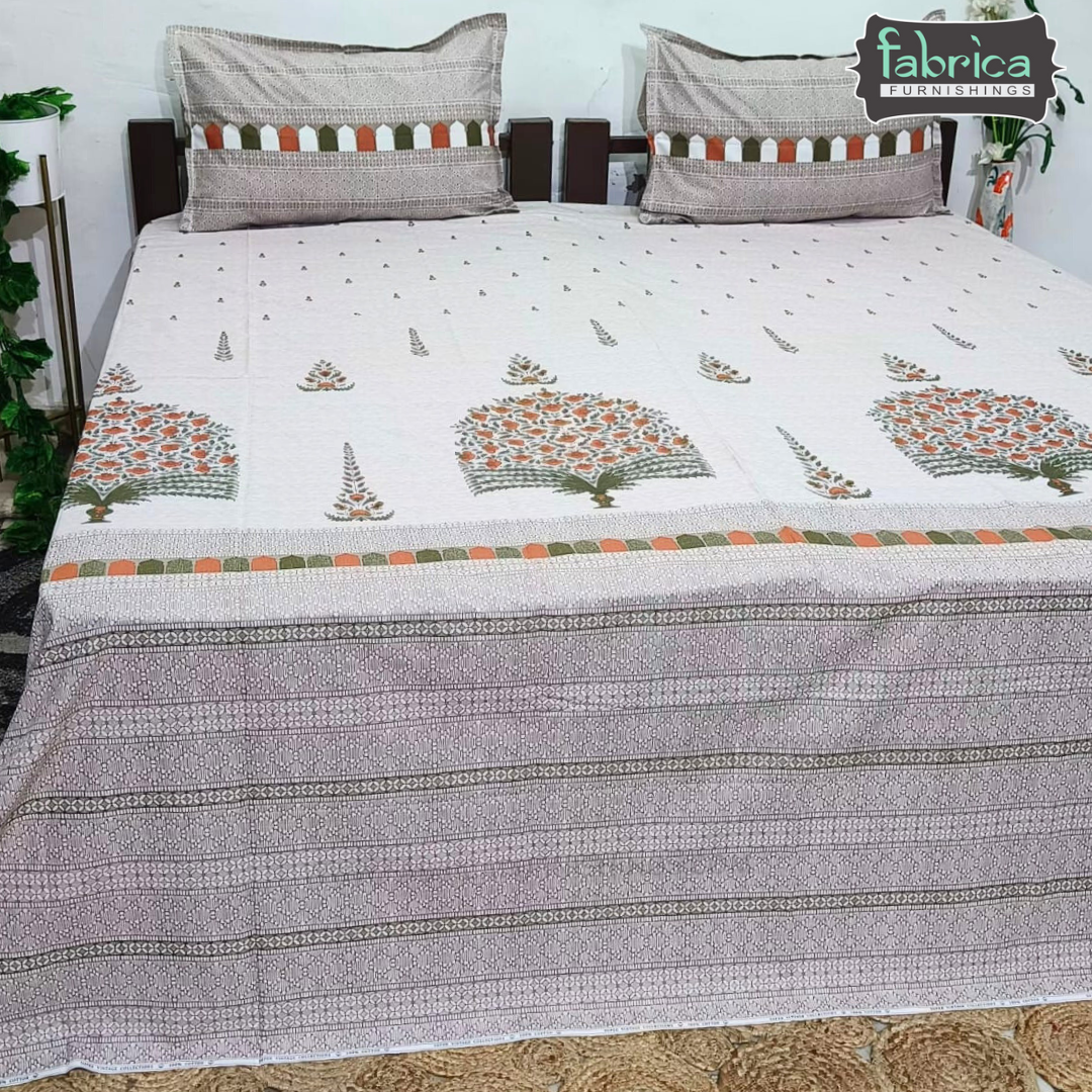 Sengol Super King Size Pure Cotton Printed Bedsheet Set