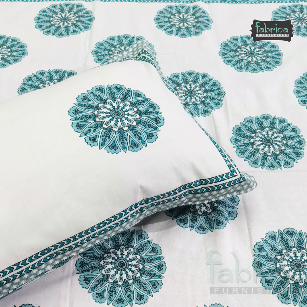 Ananta Pure Cotton Handblock Print Single Bed Bedsheet