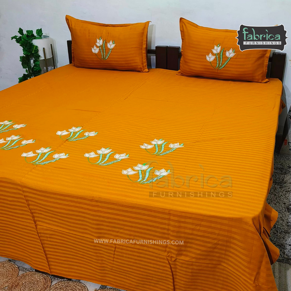 Fabby Home Designer Embroider King size  Bedsheet