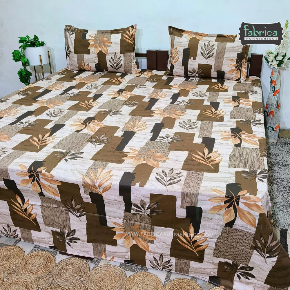 Procian premium pure cotton printed king size bedsheet