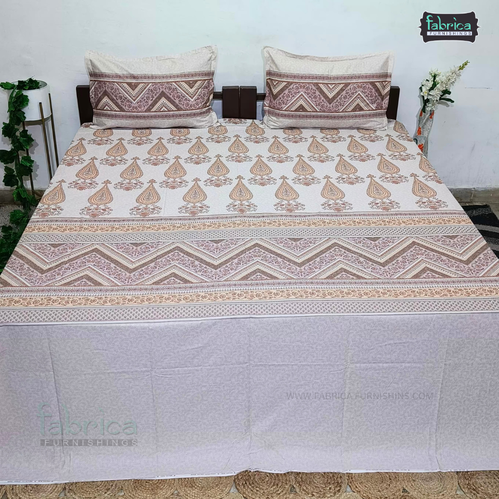 Sengol Super King Size Pure Cotton Printed Bedsheet Set
