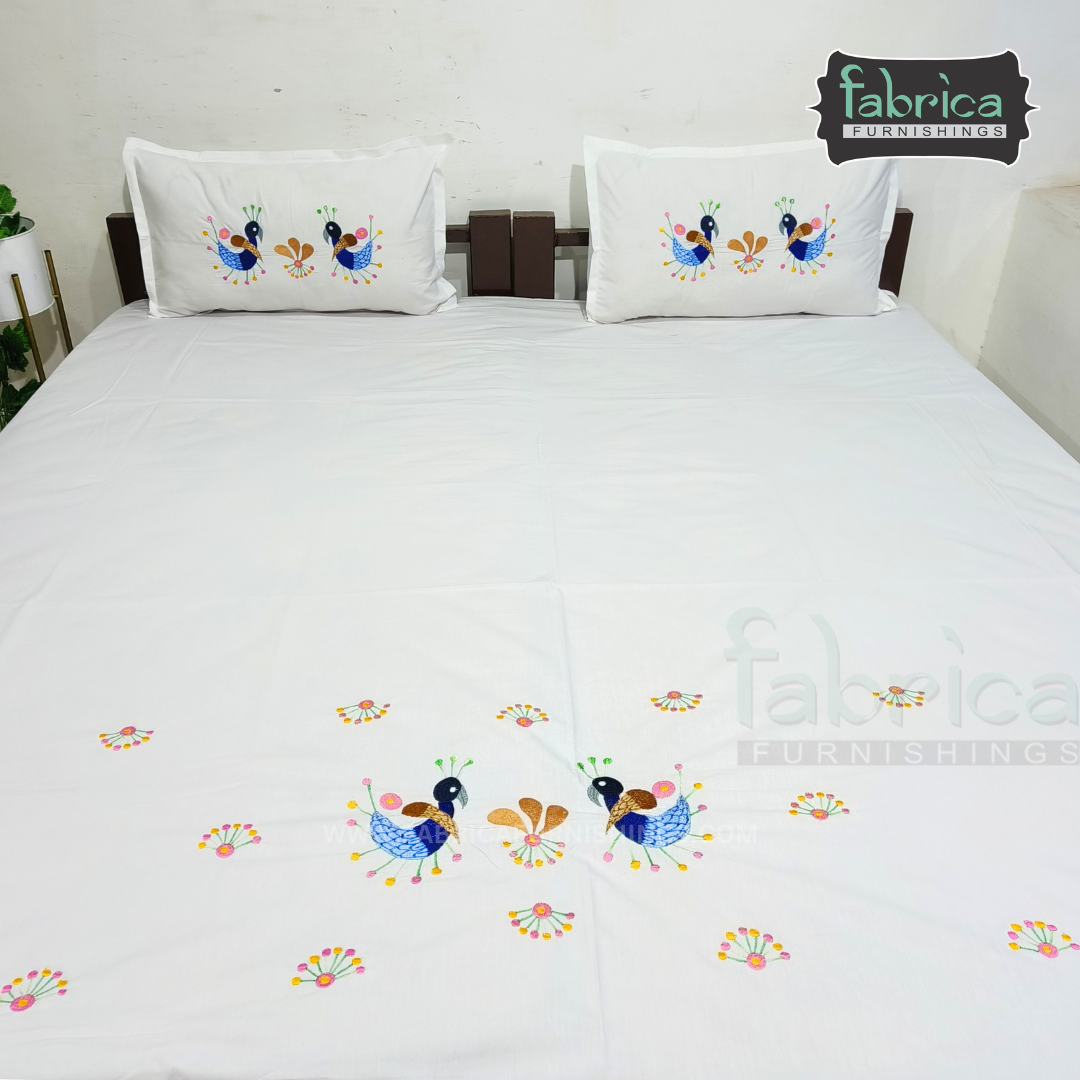 Decor Classic Embroider Cotton Designer King Bed Sheets