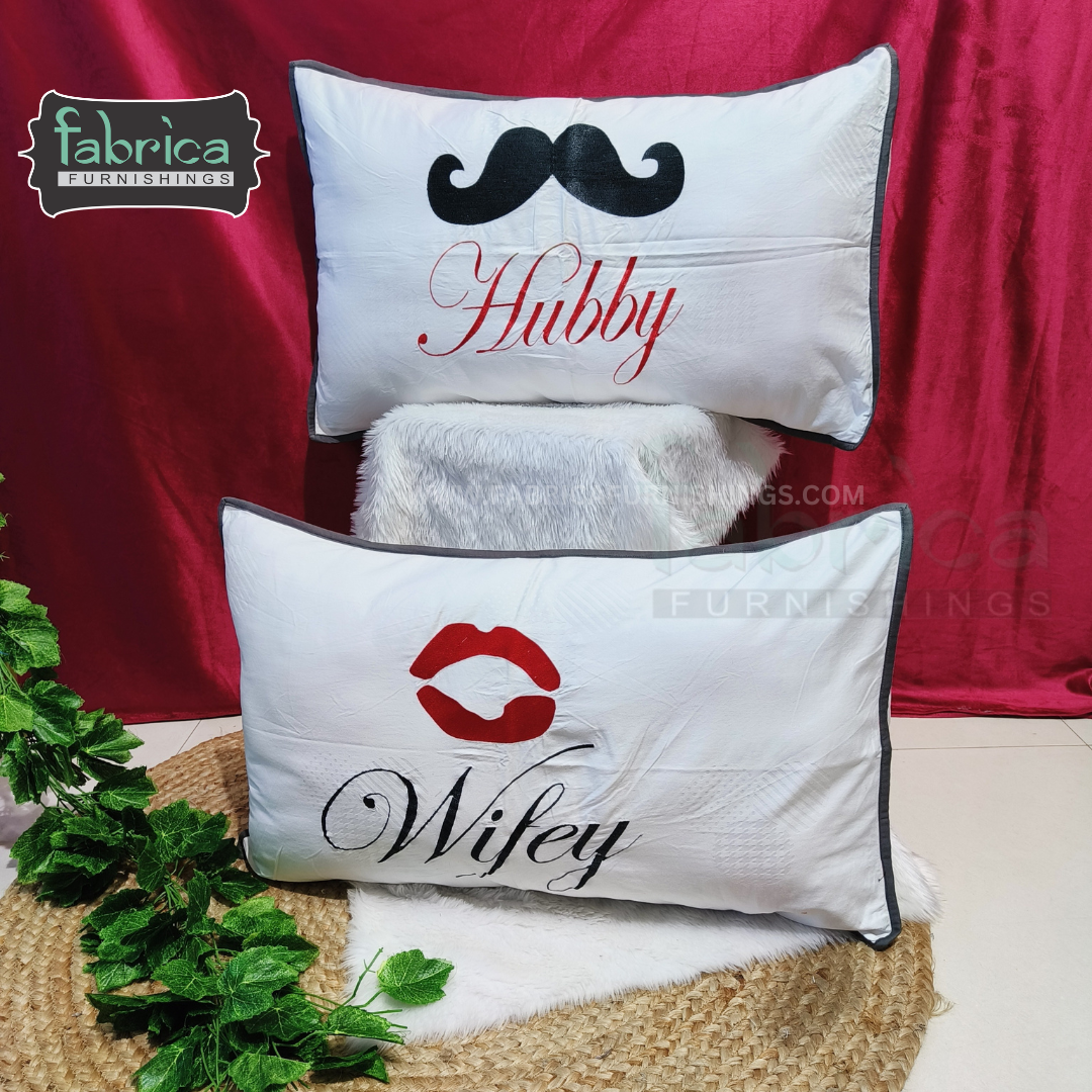 Love in the Air Hubby & Wifey Pillow Cover Pair