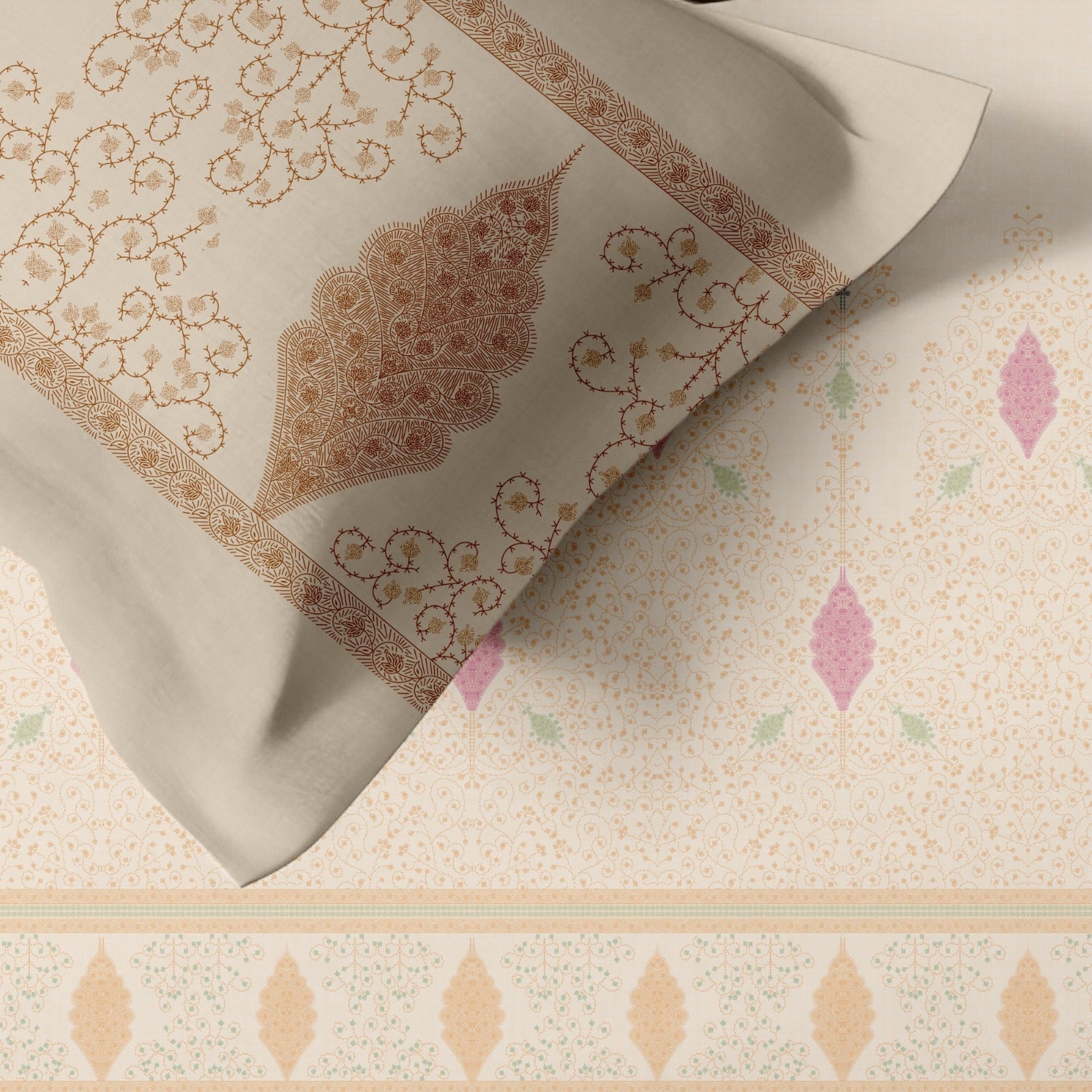 Artistiry of india printed premium cotton super king size bedsheet set