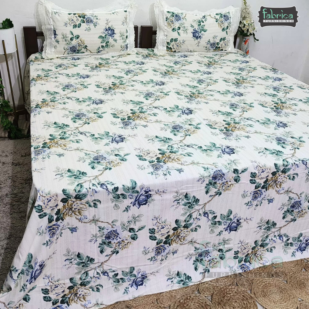 Traditional Anokhi Prints Pure Cotton King Size Lacework Bedsheet