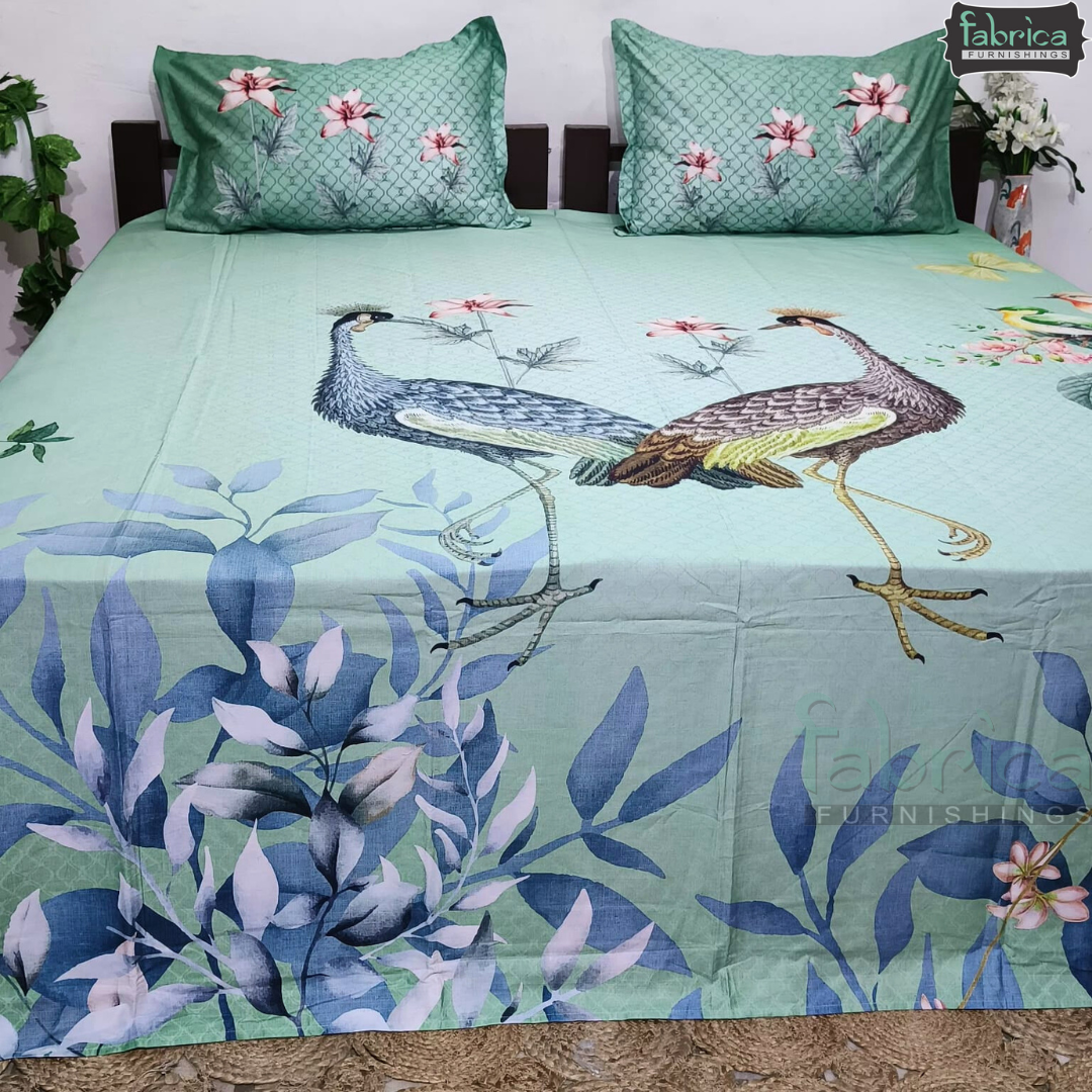 Digital Raga Printed King Size Pure Cotton Bedsheet (400 Tc)