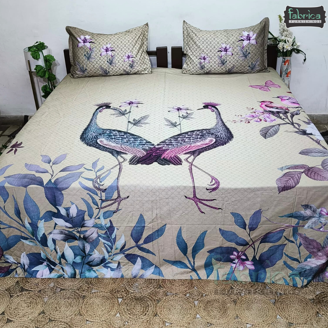 Digital Raga Printed King Size Pure Cotton Bedsheet (400 Tc)