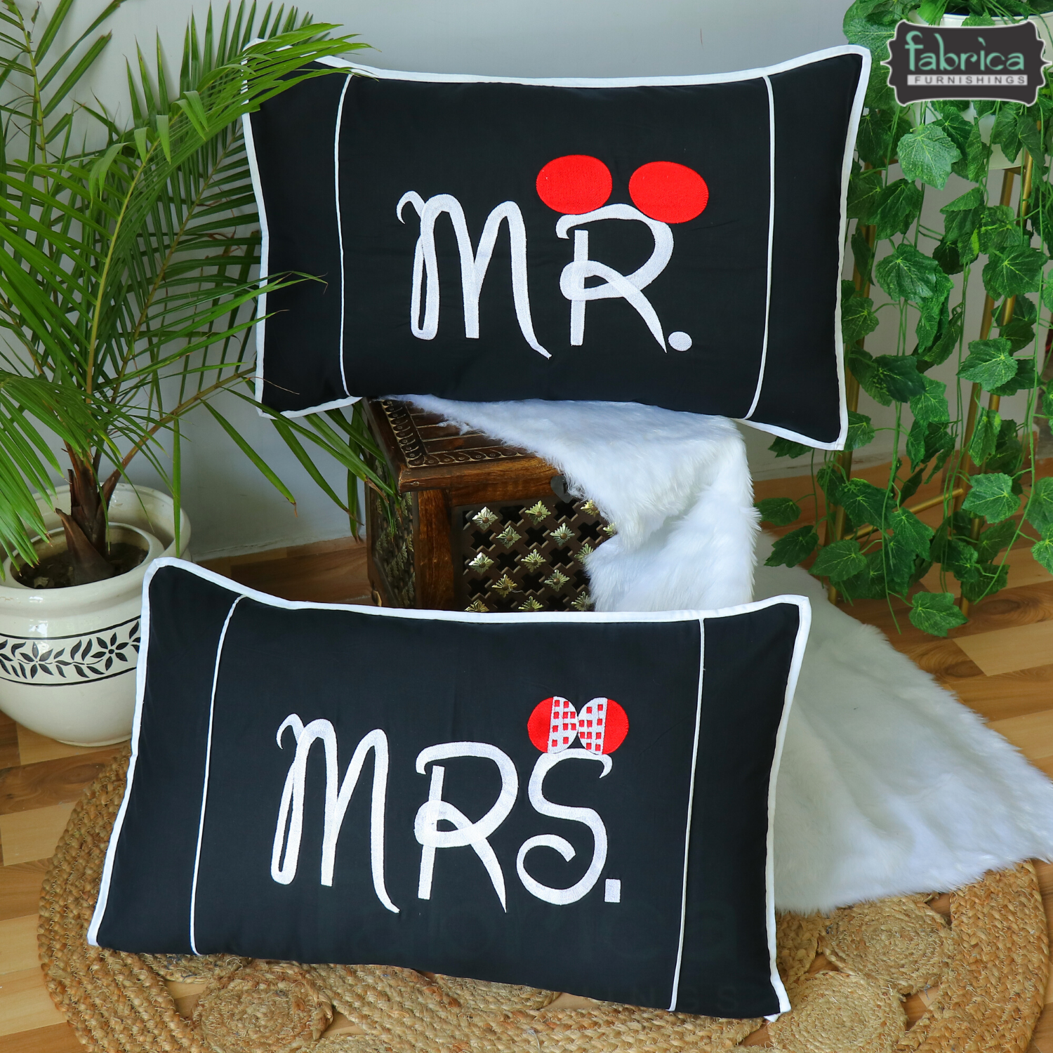 Mr and Mrs Pillow Cover Pair only