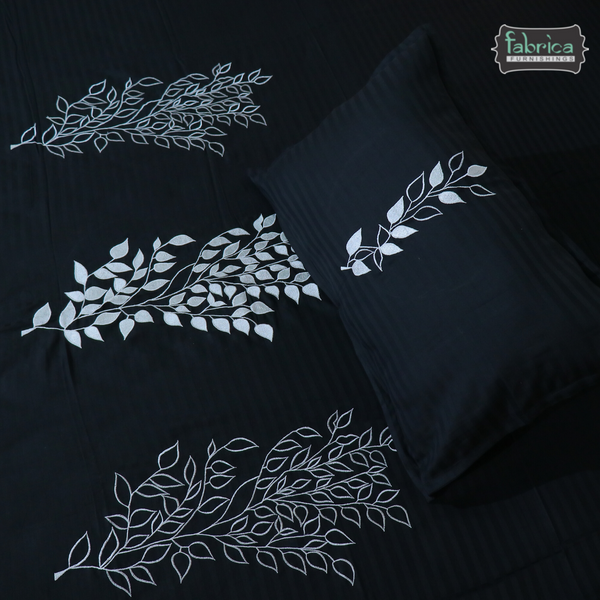 Decor Black Designer Embroider King Size Bed Sheets