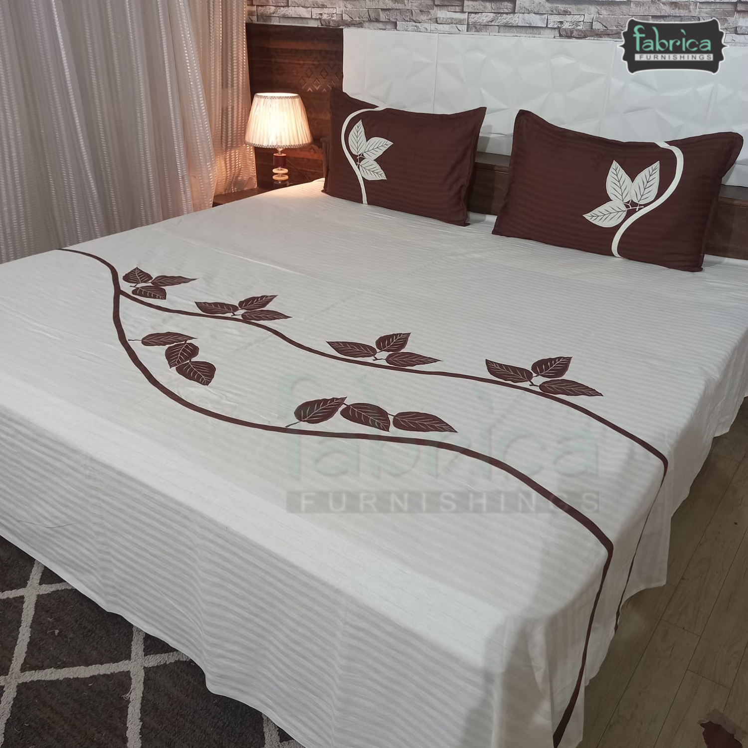 Fabby Home Designer kingsize Embroider/Patchwork Bedsheet