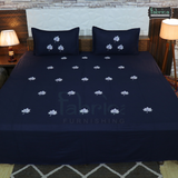 Fabby Decor Classic Embroider/Patchwork Cotton Designer King Bed Sheets