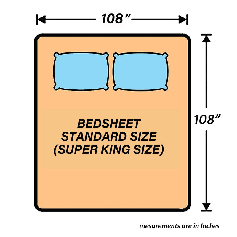 Fab Decor Pure Cotton Digital Print Super Kingsize Bedsheet (400TC)