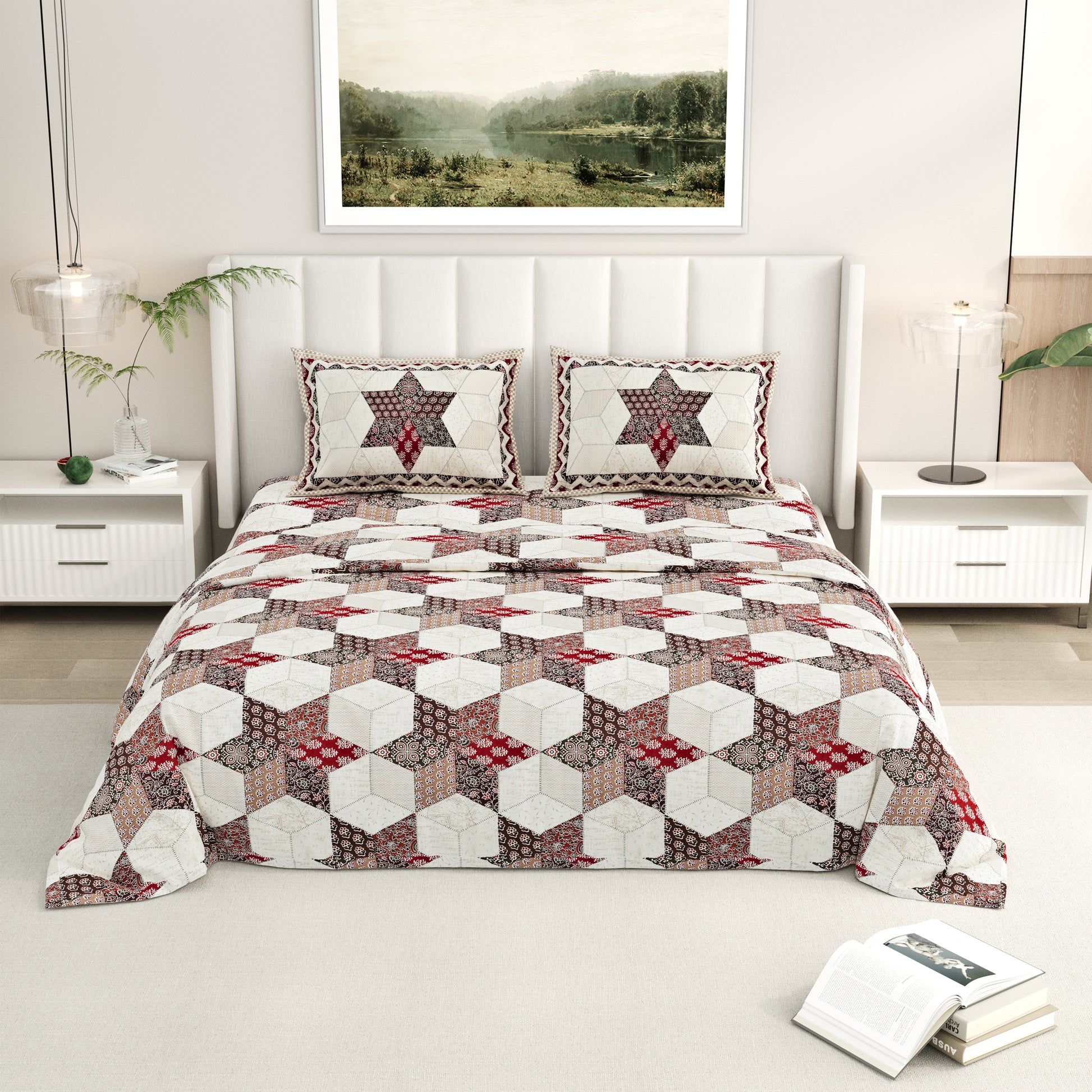 Rainbow Heritage Premium Cotton King Size Bedsheet Set