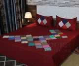 Fabby Home Designer Patchwork Embroider King Size Bed Sheets