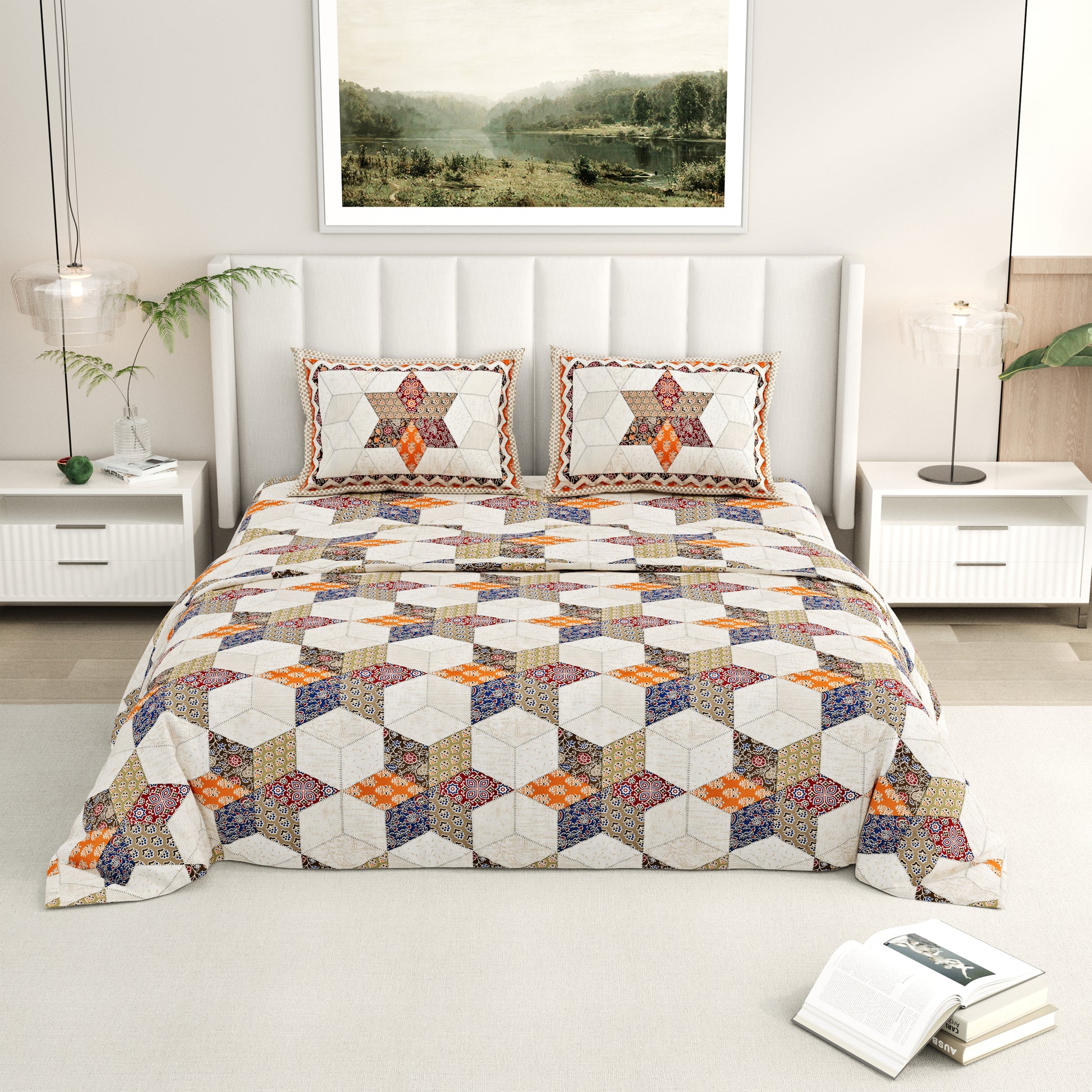 Rainbow Fiesta Premium Cotton King Size Bedsheet Set