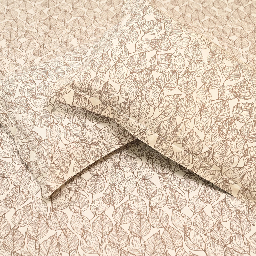 Urban Leaf Print Pure Cotton King Size Bedsheet