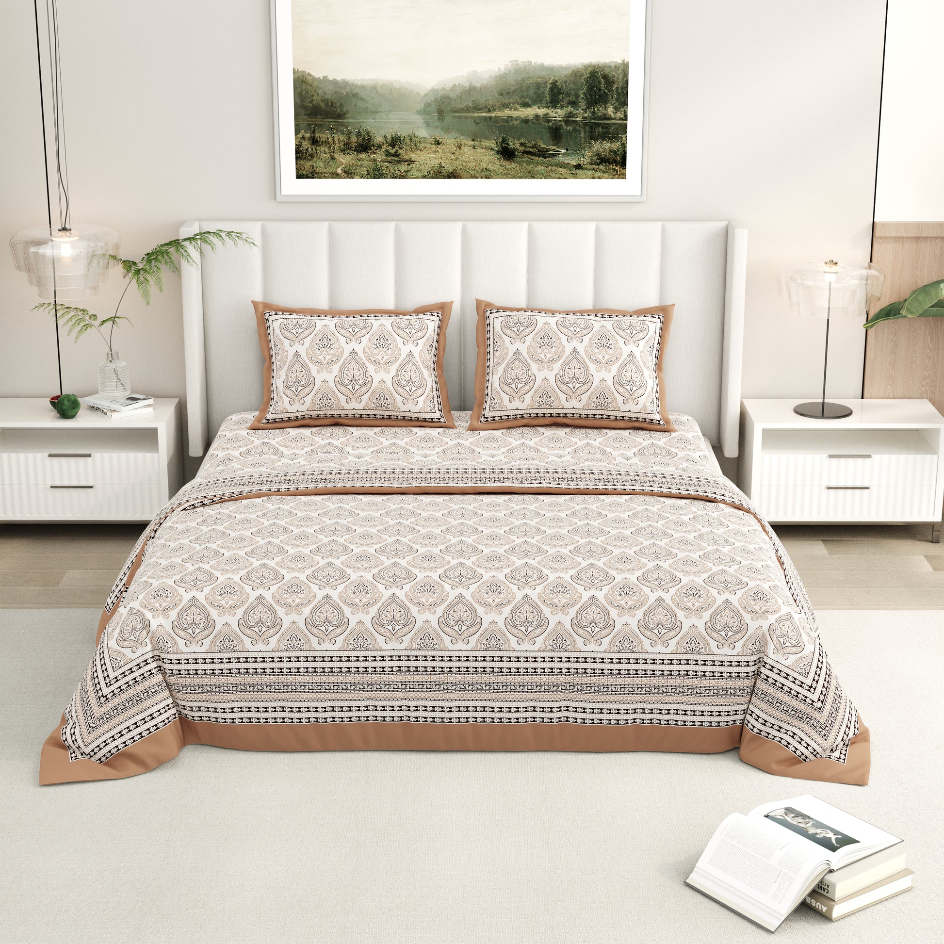 Rainbow Desert Heritage Premium Cotton King Size Bedsheet Set