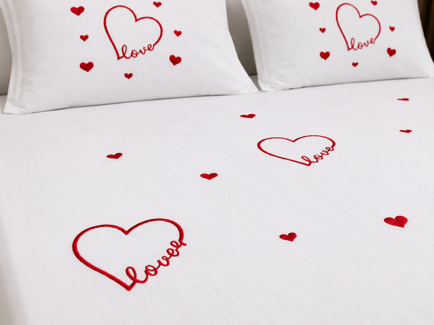 Fabby Decor Premium Pure Cotton Super King-Size Floral Embroidered Designer Bedsheet