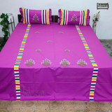 Fabby Home Designer Embroidery King Size Bed Sheets