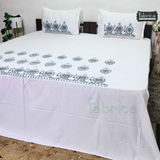 Fabby Decor Designer Embroidery Cotton King Size Bed Sheets