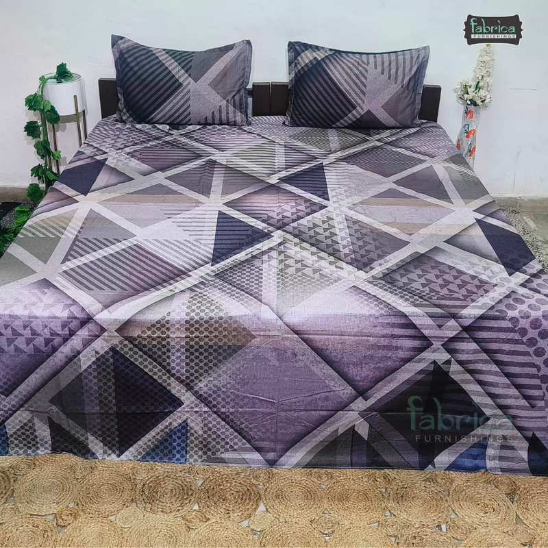 Fab Decor Pure Cotton Digital Print Super Kingsize Bedsheet (400TC)