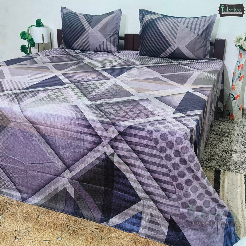 Fab Decor Pure Cotton Digital Print Super Kingsize Bedsheet (400TC)