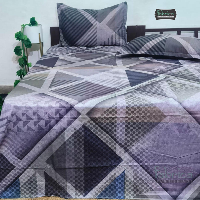 Fab Decor Pure Cotton Digital Print Super Kingsize Bedsheet (400TC)
