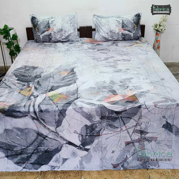 Fab Decor Pure Cotton Digital Print Super Kingsize Bedsheet (400TC)