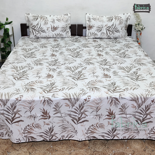 Petal Paradise Queen Size Pure Cotton Printed Bedsheet