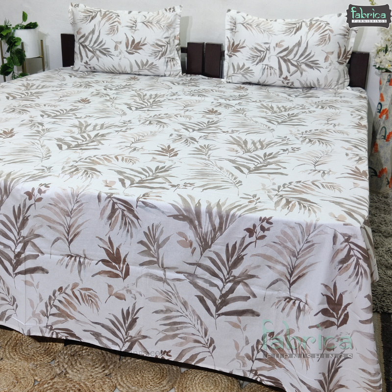 Petal Paradise Queen Size Pure Cotton Printed Bedsheet