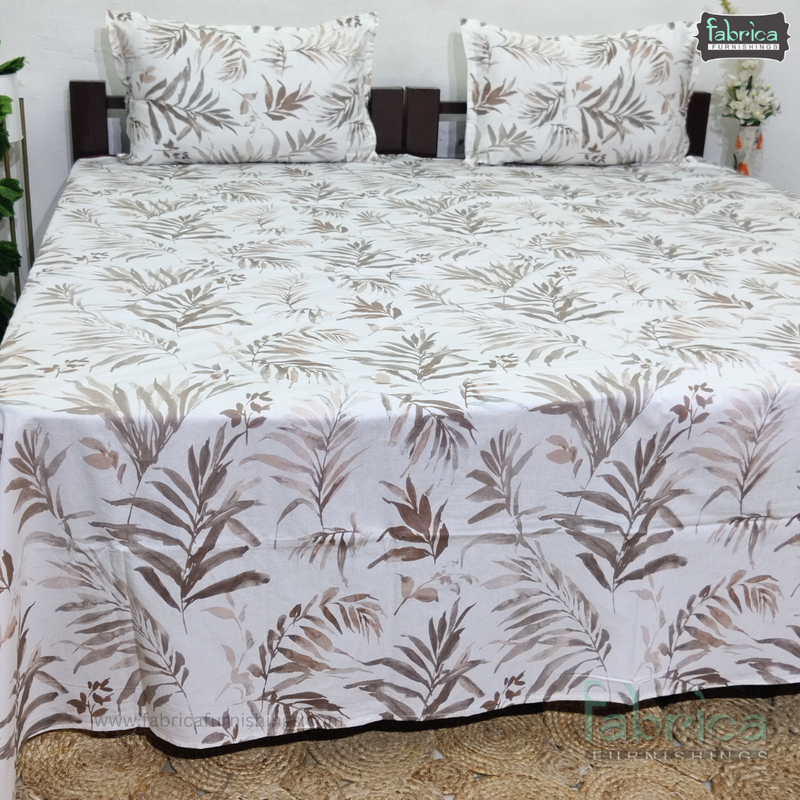 Petal Paradise Queen Size Pure Cotton Printed Bedsheet