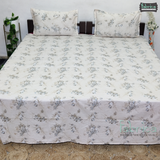 Petal Paradise Queen Size Pure Cotton Printed Bedsheet