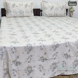 Petal Paradise Queen Size Pure Cotton Printed Bedsheet