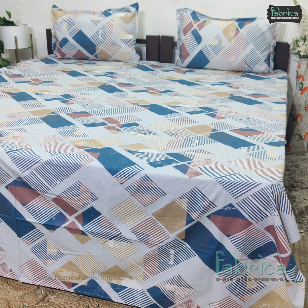 Petal Paradise Queen Size Pure Cotton Printed Bedsheet