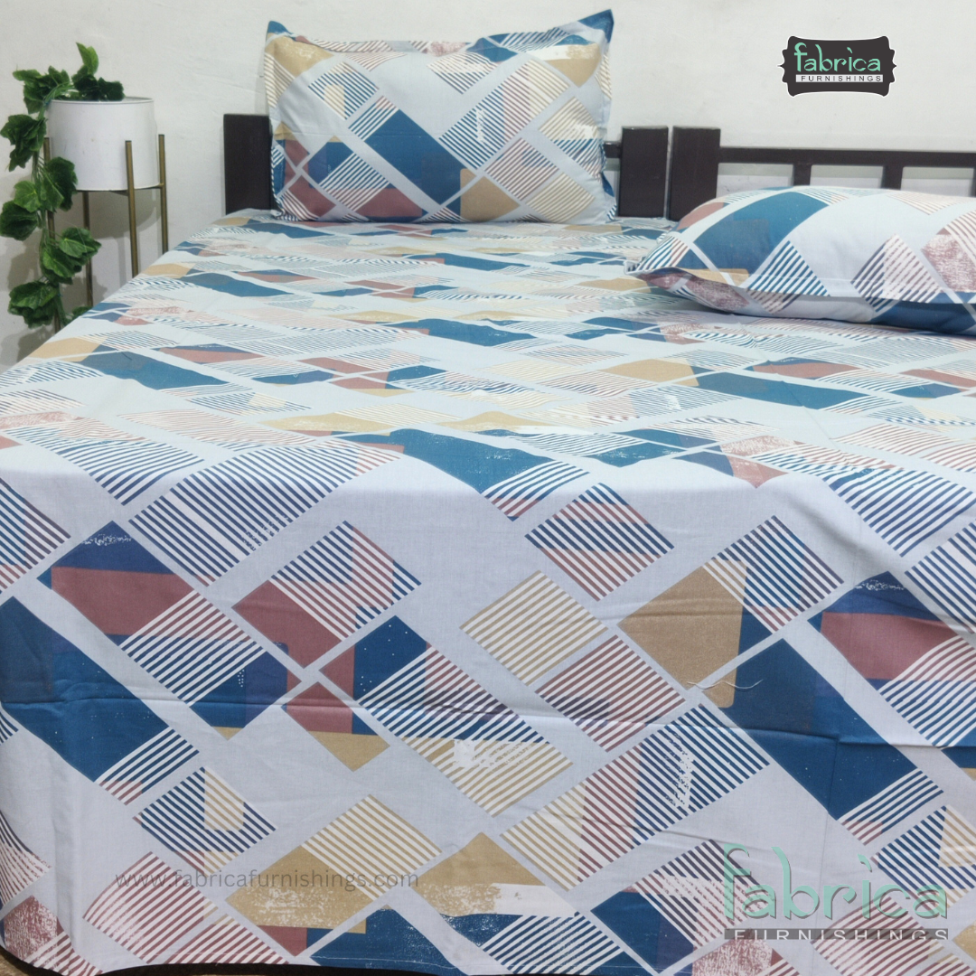 Petal Paradise Queen Size Pure Cotton Printed Bedsheet
