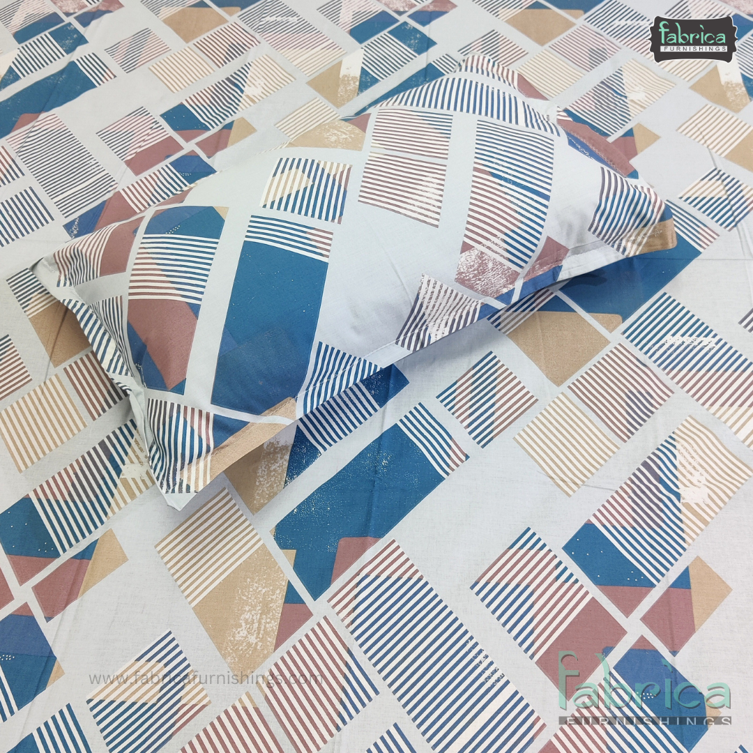 Petal Paradise Queen Size Pure Cotton Printed Bedsheet