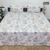 Petal Paradise Queen Size Pure Cotton Printed Bedsheet