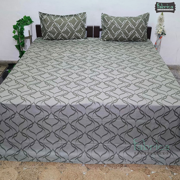Petals Perra King Size Pure Cotton  Printed Bedsheet Set