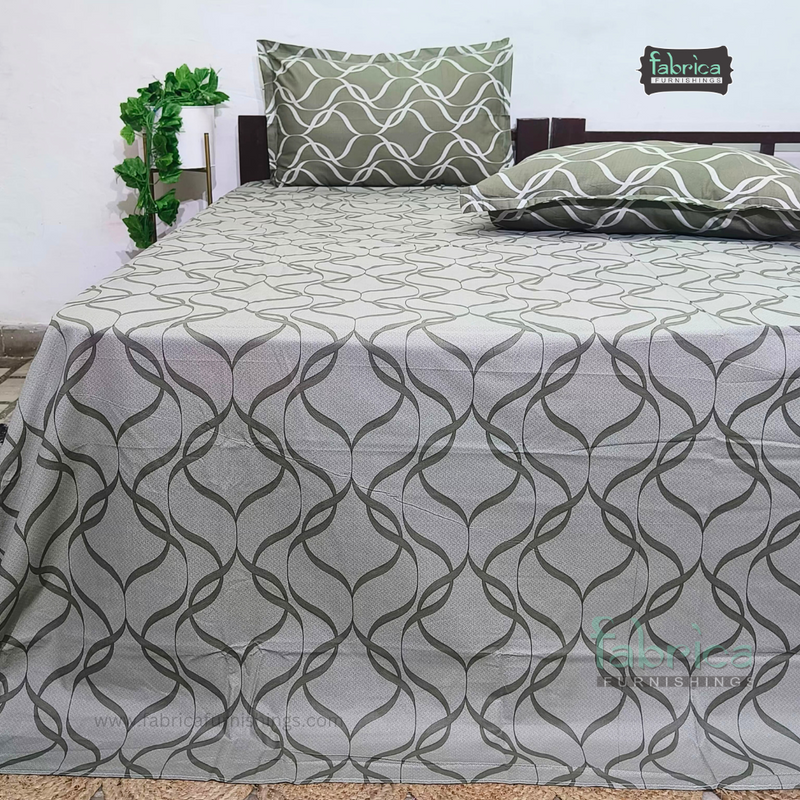 Petals Perra King Size Pure Cotton  Printed Bedsheet Set