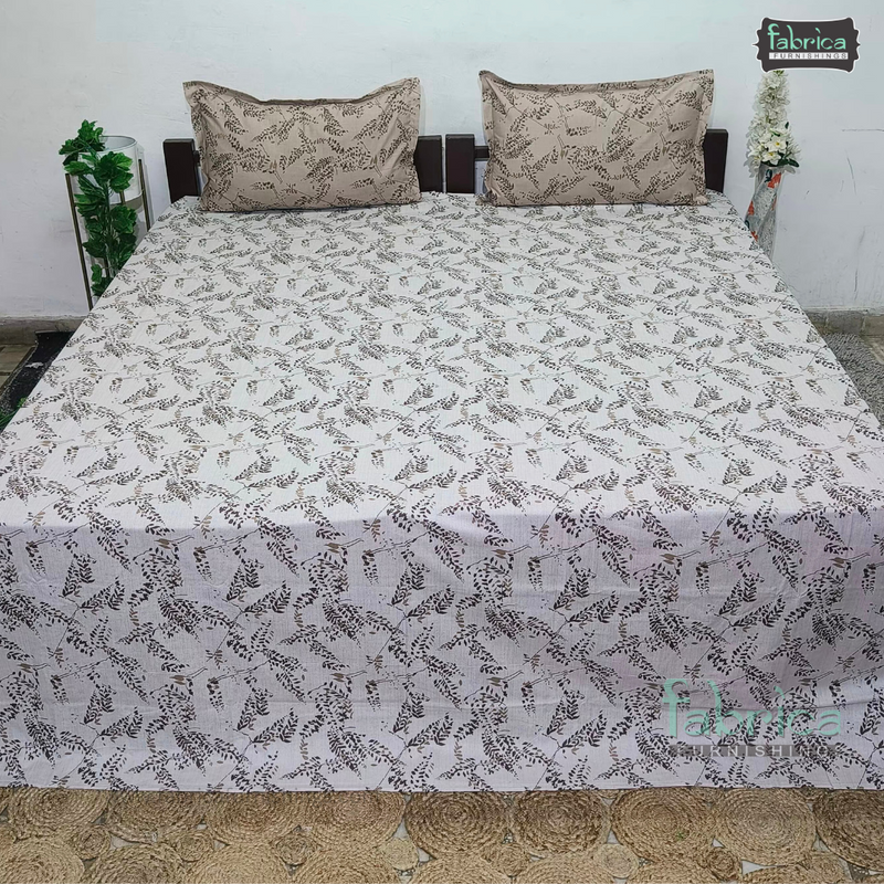 Petals Perra King Size Pure Cotton  Printed Bedsheet Set