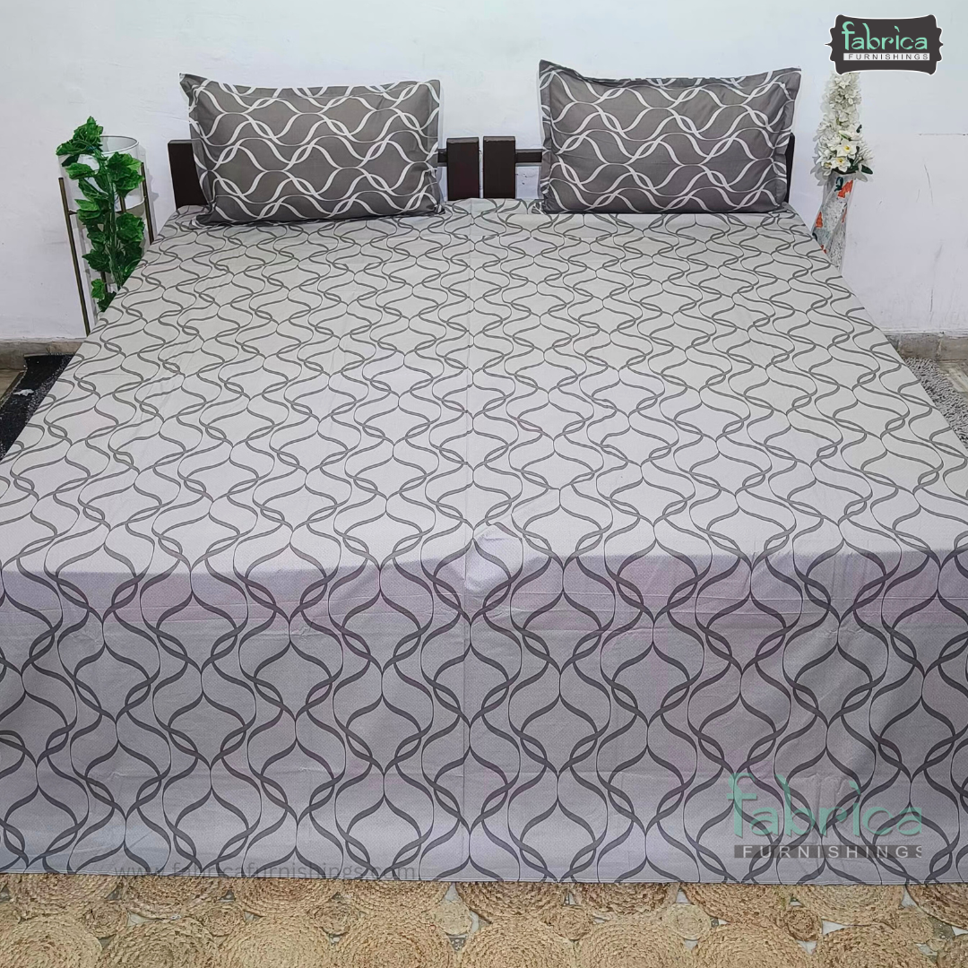 Petals Perra King Size Pure Cotton  Printed Bedsheet Set