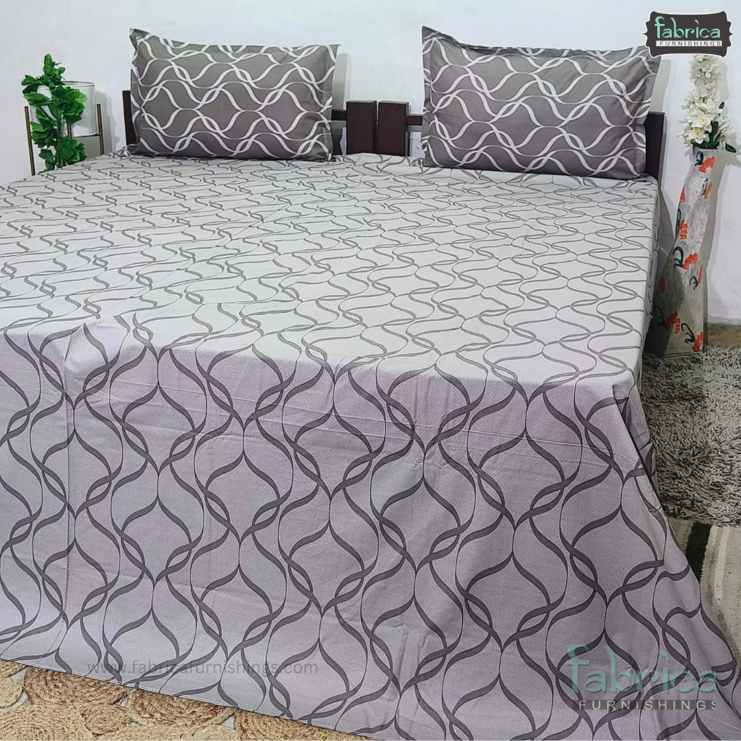 Petals Perra King Size Pure Cotton  Printed Bedsheet Set