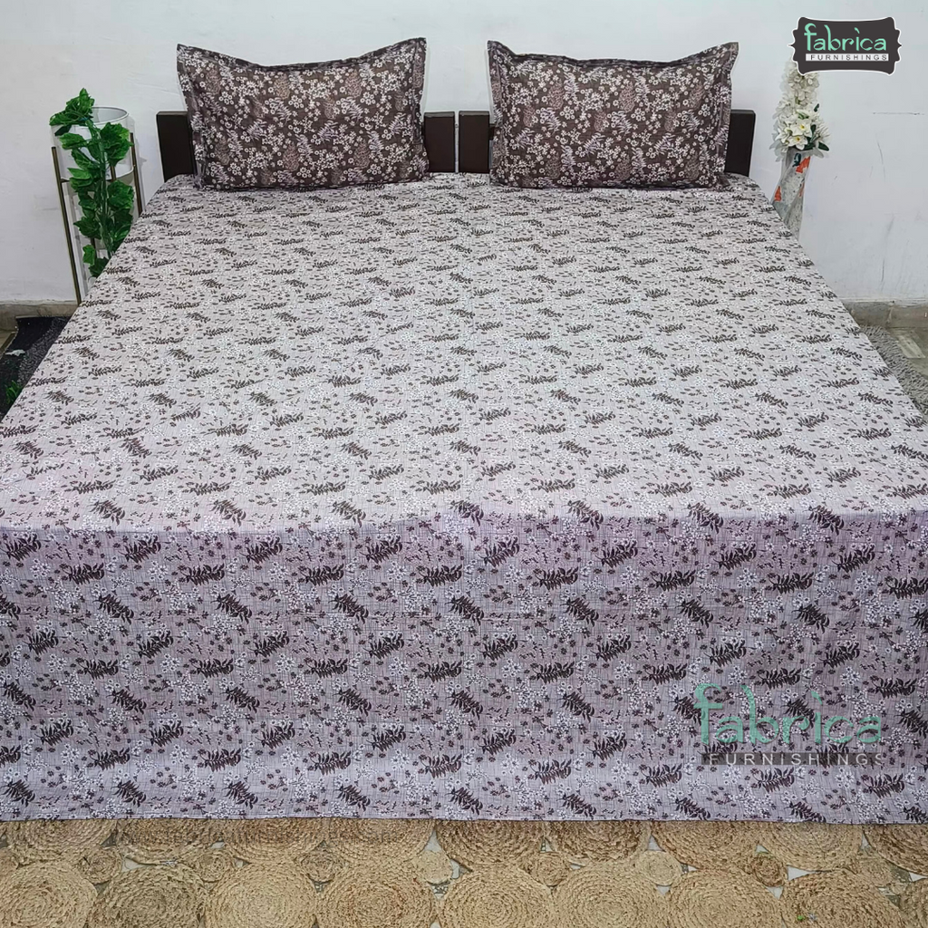 Petals Perra King Size Pure Cotton  Printed Bedsheet Set