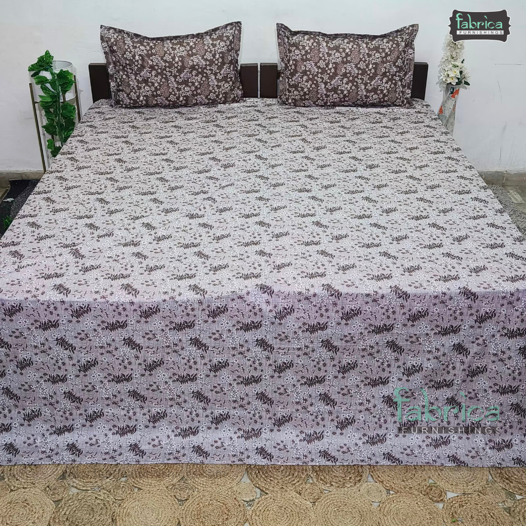 Petals Perra King Size Pure Cotton  Printed Bedsheet Set